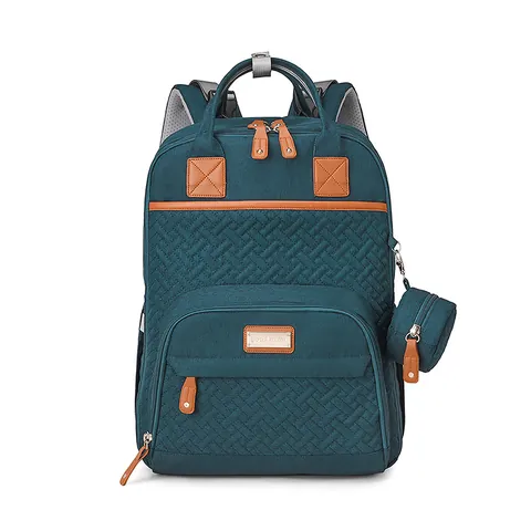 Multifunctional Diaper Bag Backpack Large Capacity Waterproof Quilted Travel Nursing Bag With Stroller Straps Insulated Pockets Mom Gifts