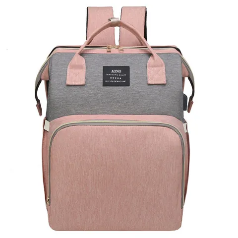 Zaino Fasciatoio Impermeabile Tessuto Oxford Grande Capacità Lettino Da Viaggio Pieghevole Porta USB Zanzariera Per Mamma