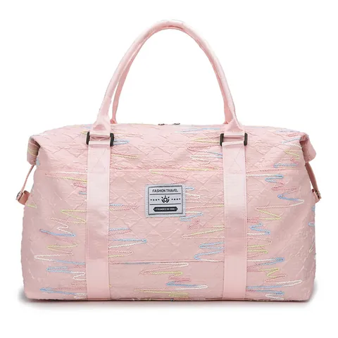 Large Capacity Quilted Travel Bag Oxford Cloth Duffel Bag With Dry Wet Separation Gym Fitness Weekender Bag Luggage Strap