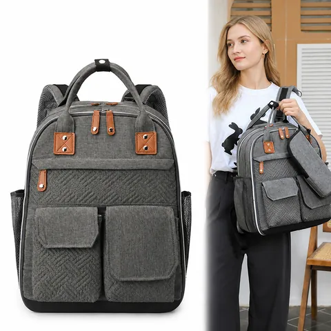 Large Capacity Waterproof Diaper Bag Backpack For Women Oxford Cloth Mother And Baby Bag With Thermal Insulation Dry And Wet Separation Mommy Bag