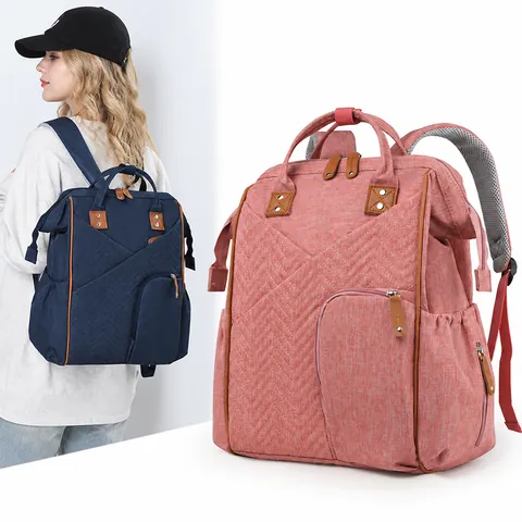Large Capacity Diaper Backpack Multi Functional Mommy Bag Waterproof Quilted Travel Bag For Baby Care Women Fashion Backpack