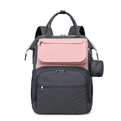 Mochila Bolso Pañalera Gran Capacidad Impermeabile Oxford Con Puerto USB Cambiador Y Estuche Para Chupete Para Mujer Viaje