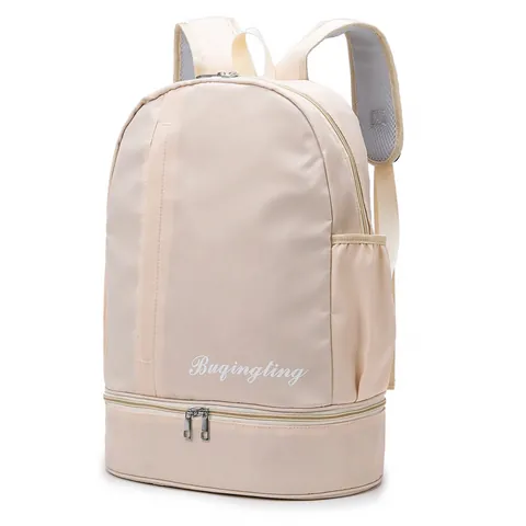 Travel Backpack With Shoe Compartment Water Repellent Oxford Cloth Dry Wet Separation Large Capacity Gym Fitness Bag
