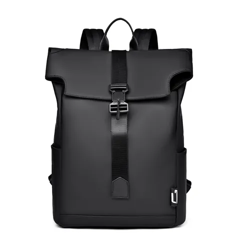 Zaino da Uomo in Tessuto Oxford Impermeabile Roll-top Con Fibbia Magnetica Minimalista Borsa per Laptop per Viaggi Quotidiano