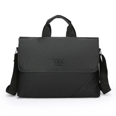 Borsa Messenger da Uomo Business in Pelle PU Valigetta Grande Capacità Impermeabile Borsa a Tracolla Casual Crossbody Ufficio Nero
