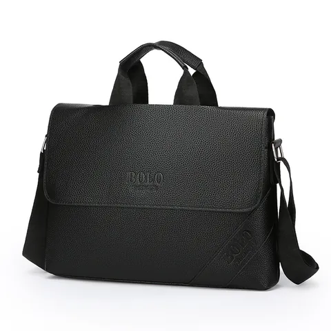 Borsa Messenger da Uomo Business in Pelle PU Valigetta Grande Capacità Impermeabile Borsa a Tracolla Casual Crossbody Ufficio Nero