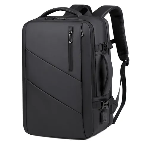 Zaino per Laptop Business da Uomo Impermeabile Tessuto Film Borsa da Viaggio Espandibile Con Porta di Ricarica USB Zaino Lavoro