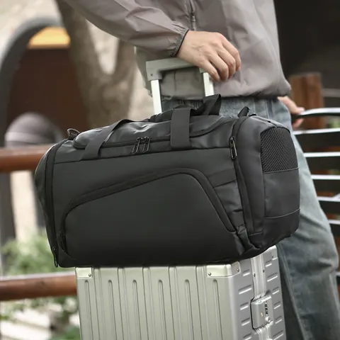 Borsa da Viaggio Uomo Grande Capacità Impermeabile in Tessuto Oxford Borsa Sportiva Con Scomparto Scarpe Indipendente Zaino da Viaggio
