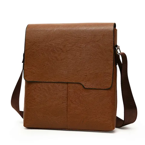 Sac Bandoulière Homme en Cuir PU Imperméable Sac à Bandoulière Business Décontracté Crossbody Bag Avec Plusieurs Poches Pour Le Travail Quotidien