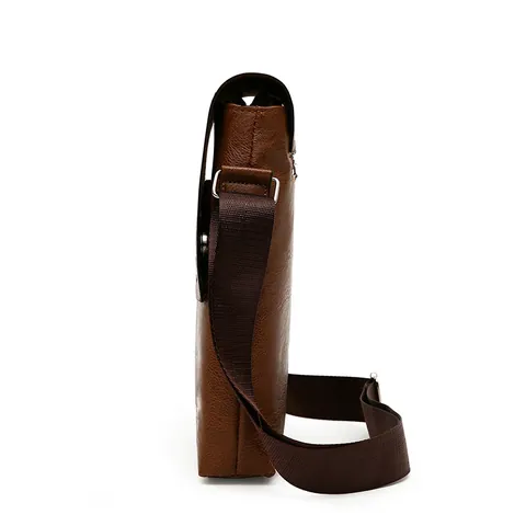 Sac Bandoulière Homme en Cuir PU Imperméable Sac à Bandoulière Business Décontracté Crossbody Bag Avec Plusieurs Poches Pour Le Travail Quotidien