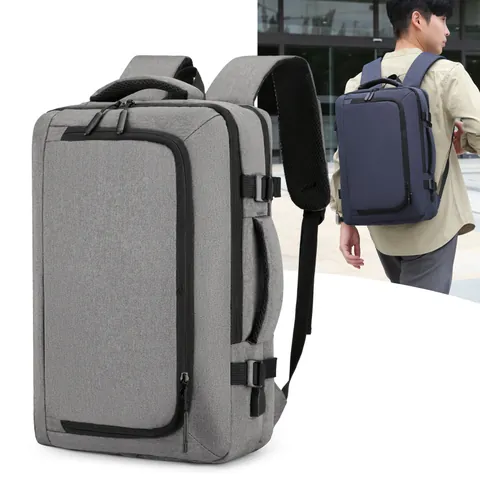 Mochila para Portátil de Viaje de Negocios Gran Capacidad Repelente al Agua Tela Oxford Puerto de Carga USB Urbana Minimalista