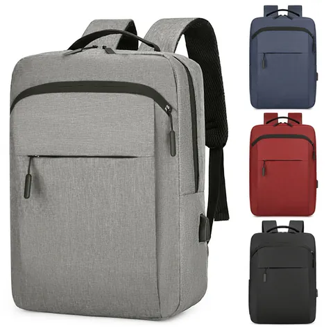 Mochila Para Portátil Impermeable Minimalista Con Puerto De Carga USB Tela Oxford Bolsa De Viaje De Negocios Para Hombre Mujer