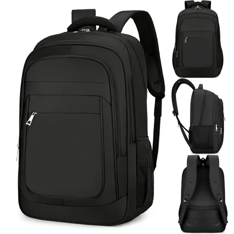 Mochila para Portátil de Negocios para Hombre Gran Capacidad Impermeabile Tela Oxford Bolsa de Viaje Trabajo Negro
