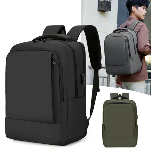 Men Business Travel Backpack Waterproof Oxford Cloth Large Capacity Laptop Bag With USB Charging Port Computer Daypack