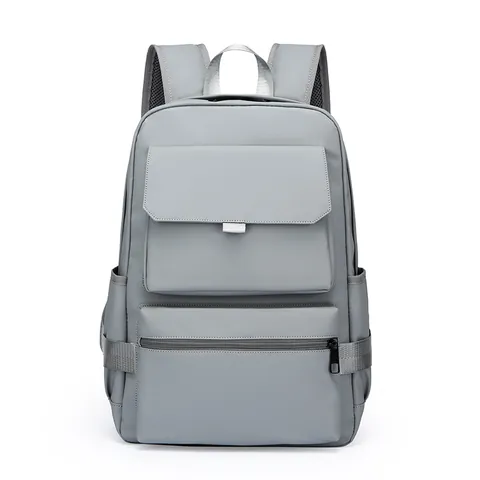 Large Capacity Business Travel Backpack Waterproof Coated Fabric Laptop Bag With Trolley Strap Multi Pocket Minimalist School Bookbag Daypack