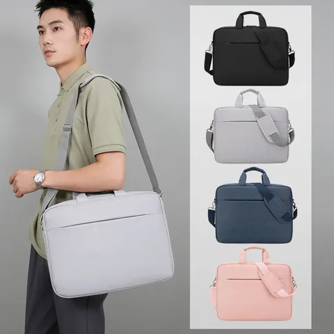 Minimalist Nylon Waterproof Laptop Bag 15 Inch Notebook Large Capacity Business Briefcase Removable Strap Office Handbag