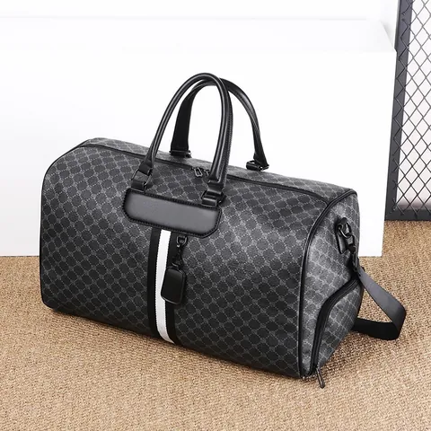 Borsa da Viaggio in PVC di Grande Capacità per Uomo Impermeabile Resistente all'Usura Borsa a Mano Spalla con Scomparto Scarpe