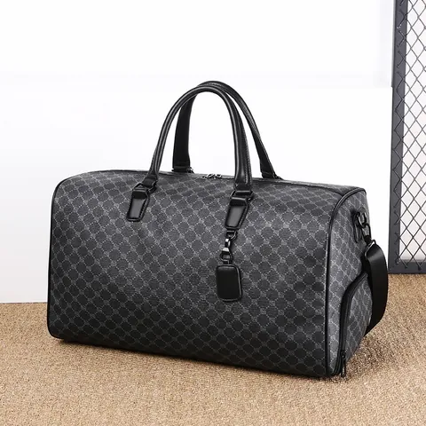 Borsa da Viaggio in PVC di Grande Capacità per Uomo Impermeabile Resistente all'Usura Borsa a Mano Spalla con Scomparto Scarpe