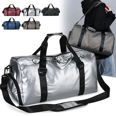 Borsa da Viaggio in Tessuto Oxford di Grande Capacità Con Scomparto Scarpe Indipendente Impermeabile Sportiva da Palestra