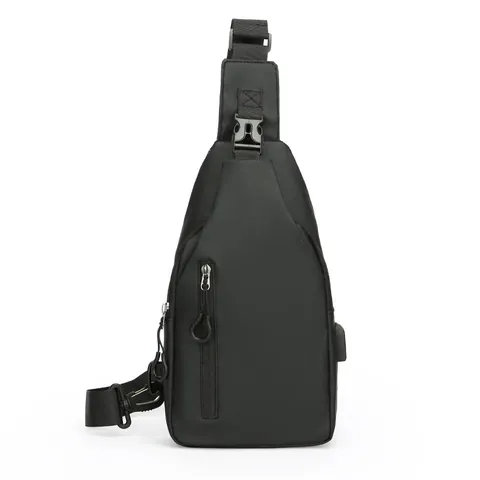 Bolso de Pecho para Hombre de Gran Capacidad Impermeable Bandoulière Con Puerto de Carga USB Externo Bolso de Viaje al Aire Libre