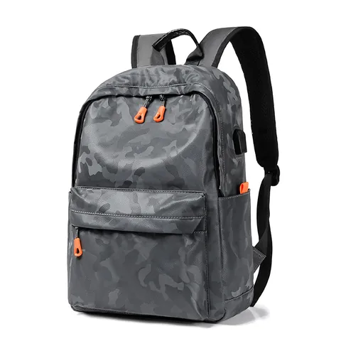Men Fashion Camouflage Backpack Large Capacity School Bag With USB Charging Port Waterproof Travel Laptop Rucksack