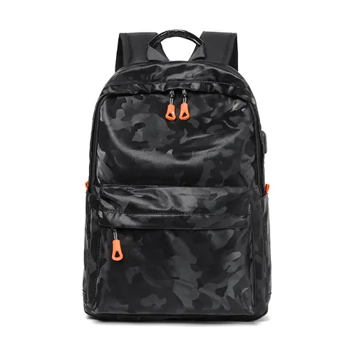 Men Fashion Camouflage Backpack Large Capacity School Bag With USB Charging Port Waterproof Travel Laptop Rucksack