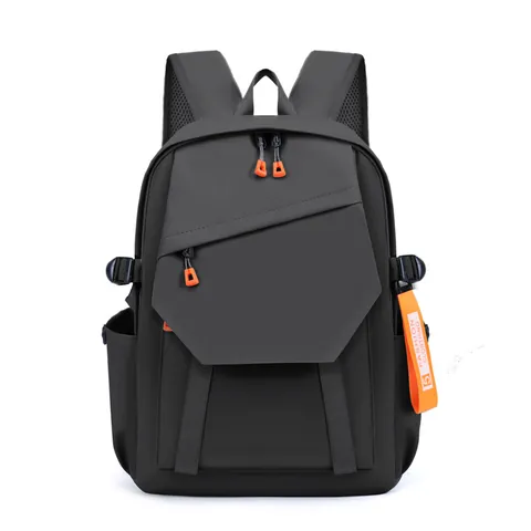 Zaino per Laptop in Oxford Impermeabile ad Alta Capacità per Uomo Donna Borsa da Viaggio d'Affari con Accenti Arancioni