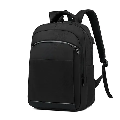 Large Capacity Oxford Cloth Laptop Backpack With USB Charging Port Reflective Safety Strip Business Travel Daypack For Men Women