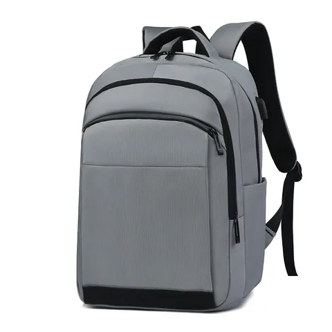 Large Capacity Oxford Cloth Laptop Backpack With USB Charging Port Reflective Safety Strip Business Travel Daypack For Men Women
