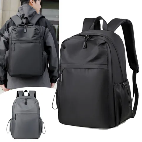 Minimalist Waterproof Oxford Cloth Backpack Men Women Fashion Business Leisure Travel School Laptop Bag Solid Color