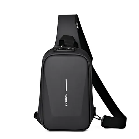 Anti Theft Men Chest Bag With Password Lock Hard Shell Waterproof Crossbody Bag For Travel Hiking Cycling Sport Sling Bag