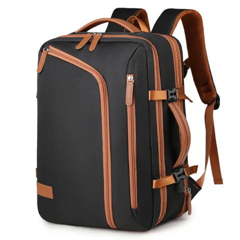Women Large Capacity Business Travel Laptop Backpack Water Resistant Oxford Cloth Bag With USB Charging Port Expandable School Bookbag