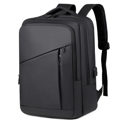 Mochila para Portátil de Negocios para Hombre Gran Capacidad Impermeable Tela Oxford Viaje Escuela Con Puerto de Carga USB Gris Negro