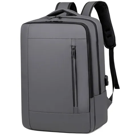 Zaino Porta PC Business Impermeabile da Uomo Grande Borsa per Computer Con Porta di Ricarica USB Zaino da Viaggio Professionale Nero Grigio
