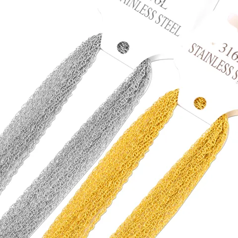 316L Stainless Steel Chain Necklace For Men Women Gold Silver Rose Gold Black Lobster Clasp Jewelry Accessories Necklace Chain