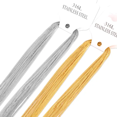 Minimalist 2mm 316L Stainless Steel Chain Necklace For Women Gold Silver Plated Antiallergic DIY Jewelry Making Accessory