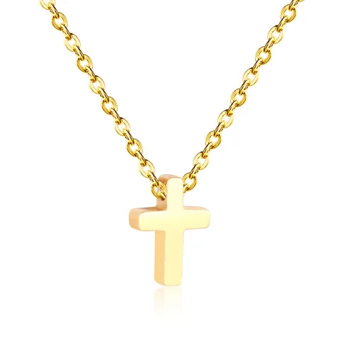 Minimalist Stainless Steel Pendant Necklace Gold Silver Plated Cross Star Moon Clavicle Chain Jewelry For Women Gift