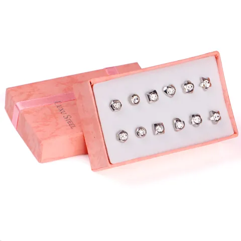 Edelstahl Ohrstecker Für Damen Herz Stern Geometrisch Blume Strass Gold Stahlfarbe Mode Schmuck Geschenk