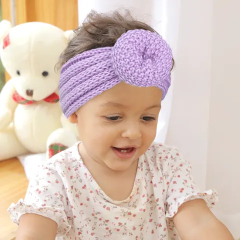 Infant Knitted Headband Donut Knot Soft Elastic Hair Band For Newborn Baby Toddler Crochet Winter Warm Hair Accessories