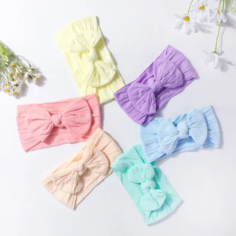 Fasce Per Capelli Multicolore Con Fiocco Per Neonati Morbide Elastiche A Trecce Per Neonate E Bambine Accessori Per Capelli