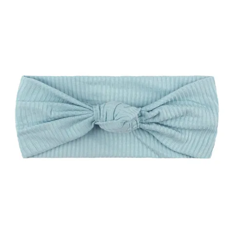 Linda Diadema de Bebé de Poliéster Acanalada Anudada para Bebés y Niñas Color Sólido Accesorios de Cabello Elásticos Suaves