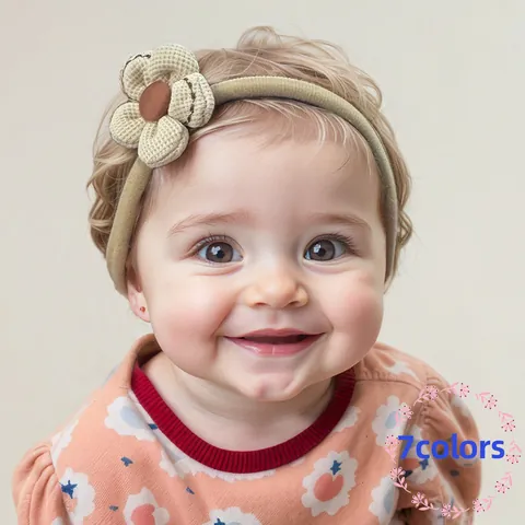 Infant Elastic Nylon Headbands Earth Tones Floral Bow Headwear For Newborn Toddler Baby Girls Hair Accessories Gift Collection
