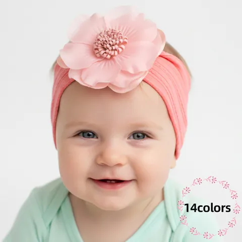 Fascia per Capelli con Fiori per Neonati Morbida Elastica in Maglia Jacquard per Bambine Accessori per Capelli Floreali Oggetti di Scena per Foto