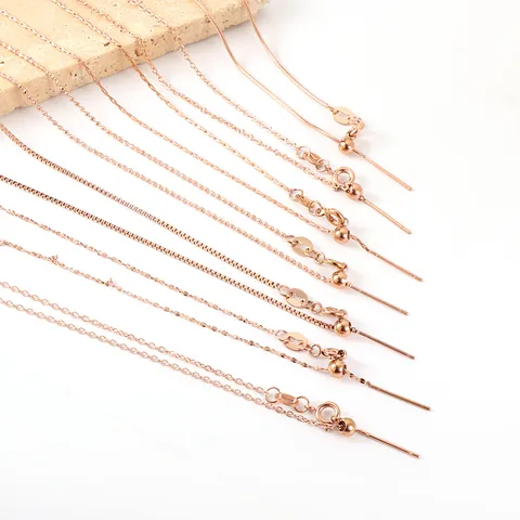 Verstellbare 316L Edelstahl 18K Vergoldet Halskette Mit Schieberperle Und Nadelende Für DIY Schmuckherstellung Damen