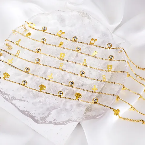 Minimalist 18K Gold Plated Stainless Steel Anklet With Zirconia Cactus Star Heart Pendant Fashion Jewelry For Women Daily