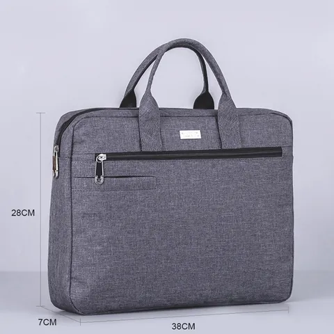Maletín de Negocios para Portátil Impermeable Tela Oxford Gran Capacidad Bolso de Mano para Oficina Reunión Hombre Mujer
