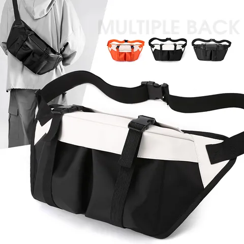 Large Capacity Oxford Men Chest Bag Tactical Multi Pocket Waterproof Outdoor Sport Crossbody Waist Bag For Men Daily Travel Streetwear
