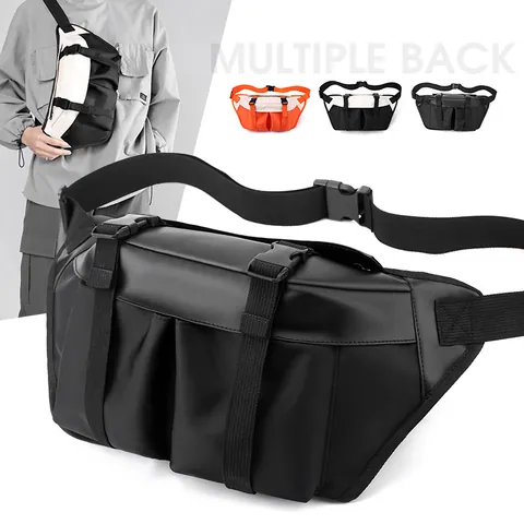 Large Capacity Oxford Men Chest Bag Tactical Multi Pocket Waterproof Outdoor Sport Crossbody Waist Bag For Men Daily Travel Streetwear