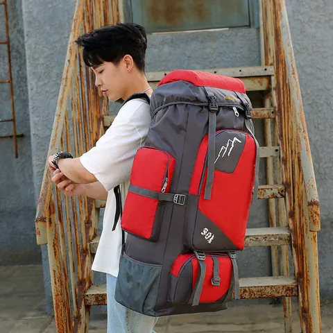 Large Capacity Outdoor Hiking Backpack Waterproof Oxford Cloth Travel Rucksack Mountaineering Camping Bag For Men Women Sport Bag