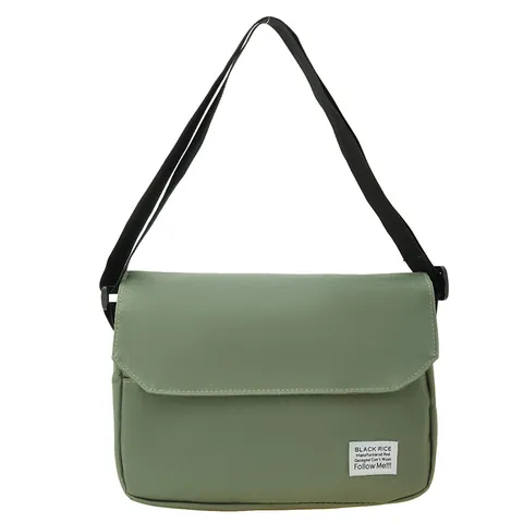 Sac Messager en Nylon Minimaliste Sac Bandoulière Pour Hommes Femmes Couleur Unie Décontracté Sac à Rabat Avec Bandoulière Réglable
